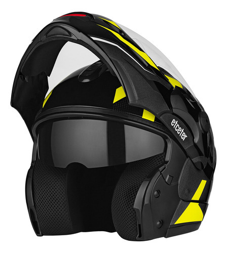 Capacete Articulado Robocop Etceter Captiva Stronger Faster Cor Amarelo Tamanho do capacete 58