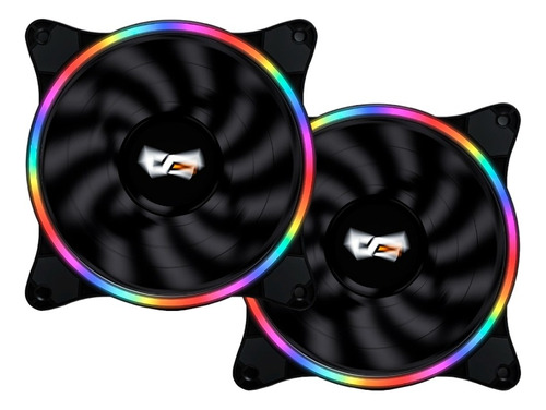 Kit De 2 Fanes Rgb Gamer Computadoras Pc Css