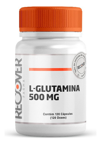 L- Glutamina 500mg - 120 Cápsulas (120 Doses) Sabor Natural