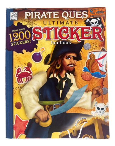 Libro Para Colorear De Piratas Con 1200 Stickers 