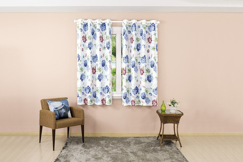 Cortina Sala/quarto Forro Blackout 260x170cm Pratika Flower