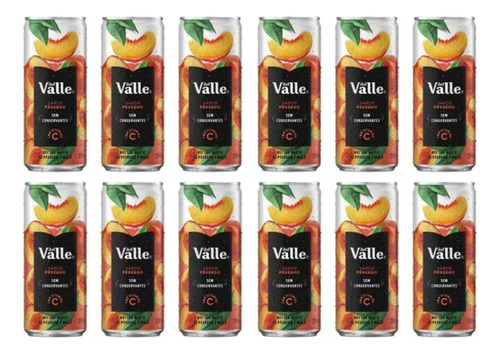 Kit C/ 12 Suco Del Valle Sabor Pêssego Lata 290ml