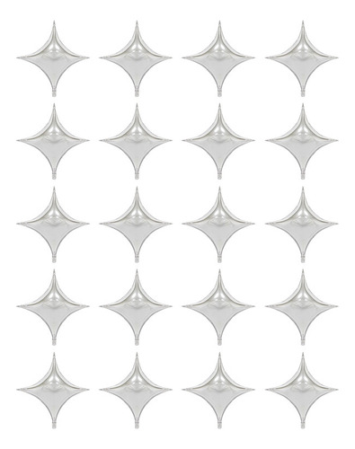 Paquete De 20 Globos Plateados De Aluminio Para Decoración D