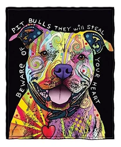 Manta De Polar Pit Bull, Compatible Con Cama.