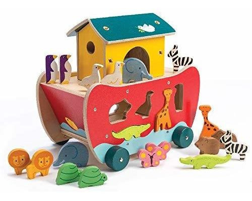 Tender Leaf Toys Noah's Shape Sorter Ark Juguete De Madera.