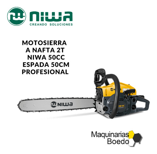 Motosierra Explosión 50cc Cnw-50 Espada 50cm 2.2 Kw Niwa Naranja
