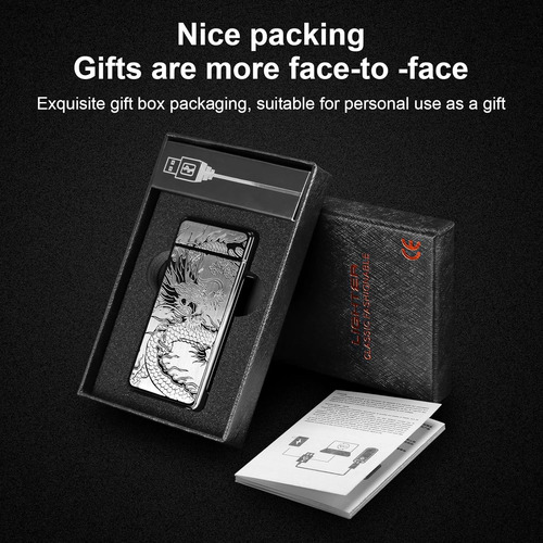 Encendedor Electrónico , De Doble Arco, Recargable Por Usb,