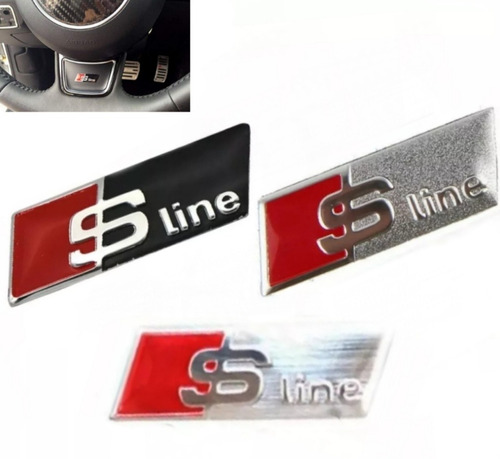 Emblema Audi Sline Para Volante  Aluminio ,negro O Matte