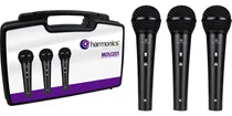 Comprar 3x Microfone Profissional Harmonics + Maleta E 3 Cachimbos Cor Preto
