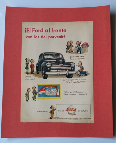 Ford. 2 Clippings Publicidad Auto Ford V-8