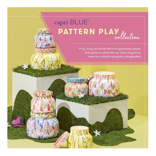 Velas Com Aroma Azul De Capri Pattern Play Glass Jar Velas E