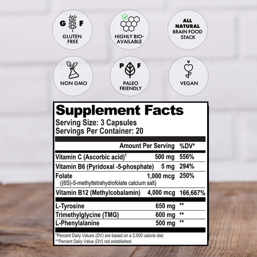 Dopamine Brain Food suplemento De Dopamina Para El Cerebro