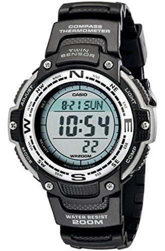 Reloj Digital Negro Con Sensor Doble Sgw100-1v De Casio Para