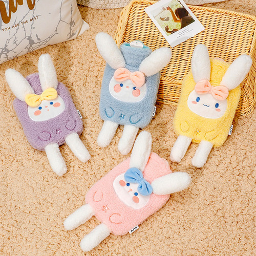 Bolsa De Agua Caliente Con Funda Peluche Conejito Moño Cute Color Amarillo