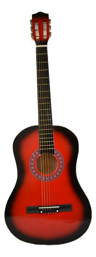 Guitarra De Madera Principiante 38 Pulgadas Acústica Color Rojo