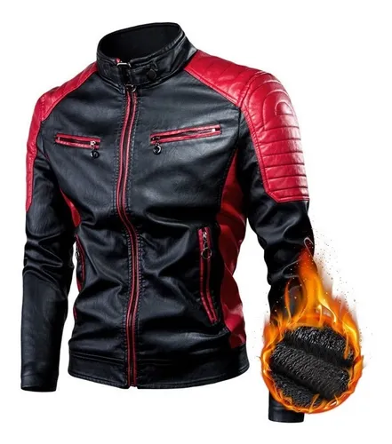 Chamarra de cuero roja hombre new arrivals