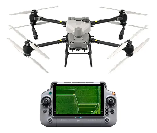 Drone agrícola Dji Agras T50 com 3 baterias de voo, cor cinza
