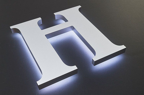 Letra Caixa Pvc Expandido Led 3d Retroiluminado Externo Luz
