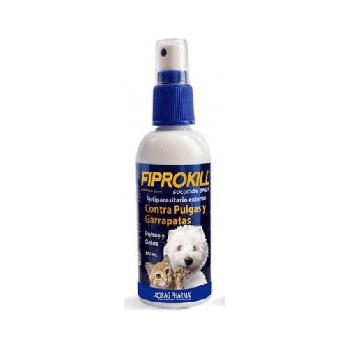 Anti Pulgas/garrapatas Fiprokill Spray Gatos Y Perros  100ml