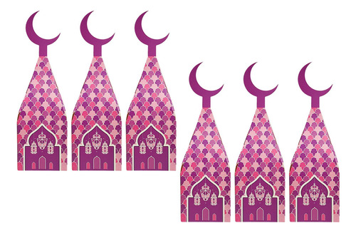 6 Piezas Eid Ramadán Caja De Dulces Regalos Caja Púrpura