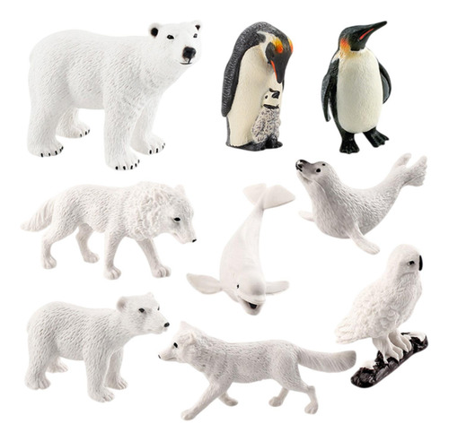 Modelos De Animales Del Ártico De Pvc Realistas 9 Piezas