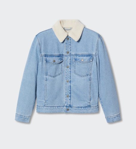 Chamarra Denim Borreguito Mango (Usado)