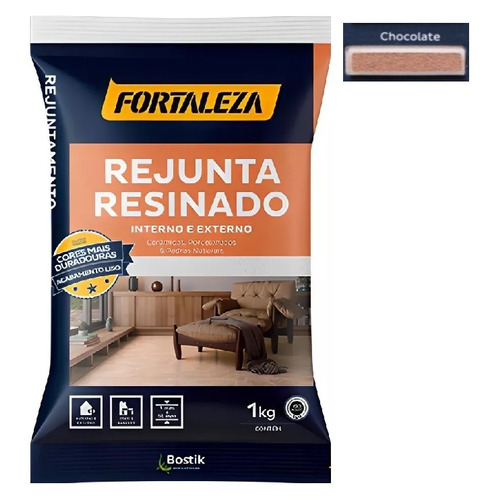 Rejunte Resinado P/ Porcelanatos Fortaleza 1kg- Chocolate