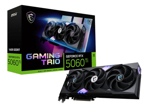 Placa De Video Msi Geforce Rtx 5060 Ti 16g Gaming Trio Oc Gddr7 Rgb Dlss 4 Ray Tracing Hdmi Dp Pcie 5.0 128-bit