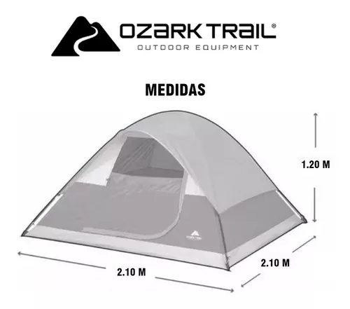 Tienda de Campaña Ozark Trail Outdoor Equipment para 4 Personas Azul