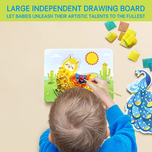 Libro De Pegatinas Para Niños M, Diseño Dibujado A Mano, Puz