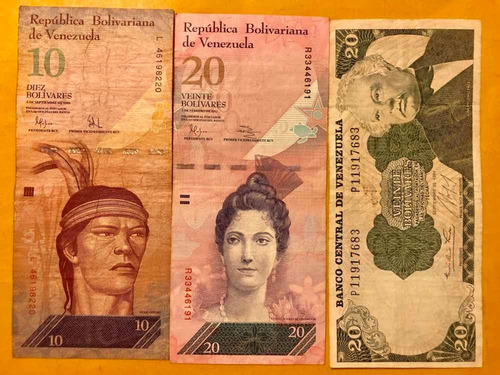 Lote De 5 Billetes De Venezuela (Usado)