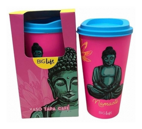 Vaso Con Tapa Mug Cafe Te Modelo Buda Zen