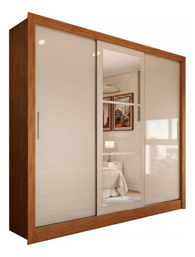 Guarda-roupa Casal Cali 3 Portas 3 Gavetas Com Espelho