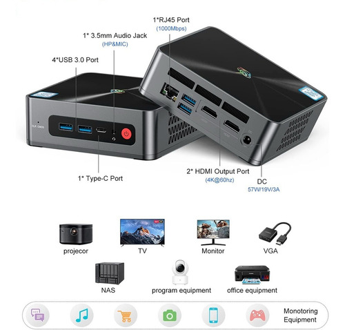 Imagen 5 de 8 de Mini Pc Beelink I5 8va Gen 8gb 256 Sdd Wifi 6 Hdmi Bagc
