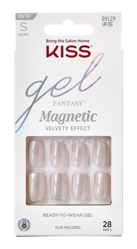 Uñas Glue-on Kiss Gel Fantasy Magnetic - Modelo Dignity