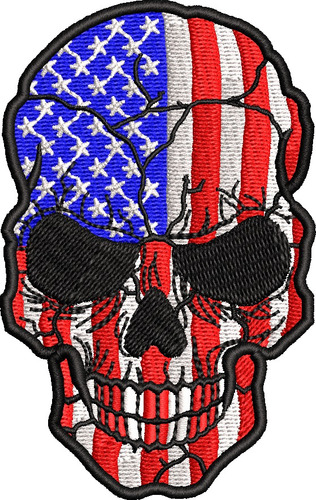 Patch Bordado Caveira Estados Unidos Moto Club Airsoft Imp77