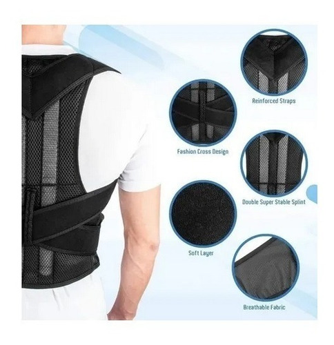 Imagen 3 de 7 de Corrector De Postura Lumbar Faja Ortopédica Trabajo Espalda