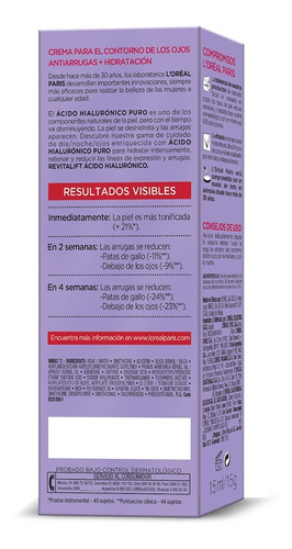 Contorno De Ojos L'oréal Paris Revitalift Ácido Hialurónico Tipo de piel Normal