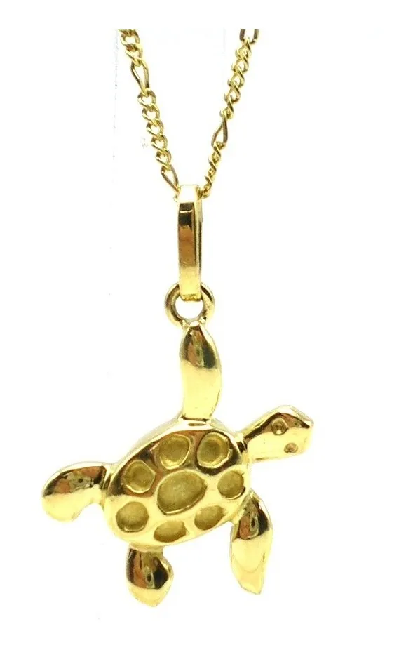 Cadena Y Dije De Tortuga De Oro 18 Kt