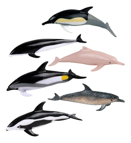 6 Piezas Mini Figuras De Delfines Modelo Colección De