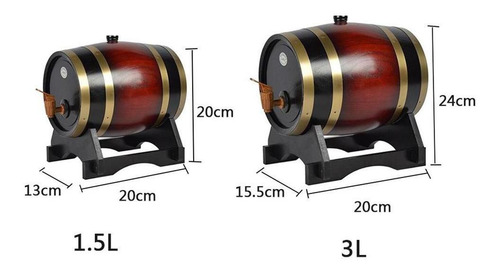 Imagen 11 de 11 de Cubo De Barril De Vino Brewage Para Vino Tinto Retro 3l