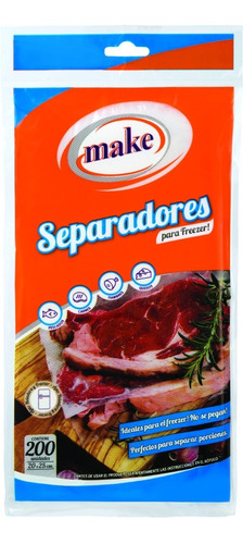 Separadores Para Freezer X 200 U. 20 X 25 Cm. Make