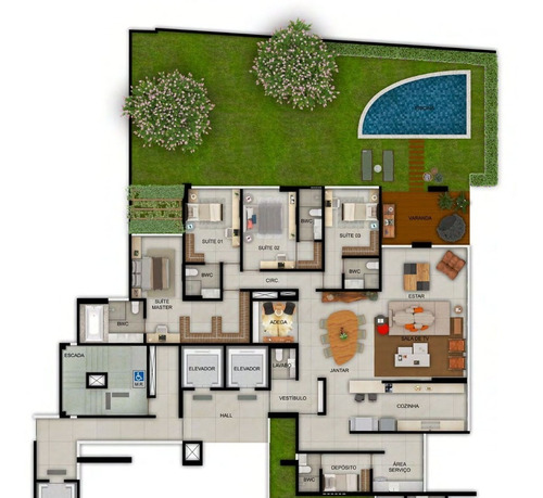 Imagem 14 de 14 de Apartamento Tipo Jardim 4 Suítes E Piscina Privativa 4 Vagas