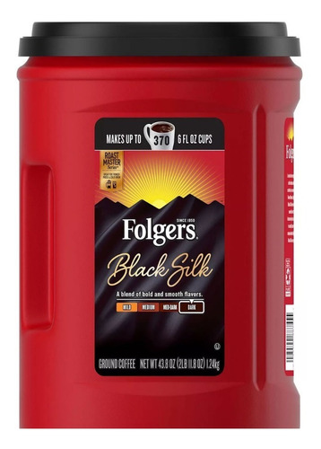 Cafe Folgers Black Silk Tostado Oscuro, Bote Gde 1.24kg