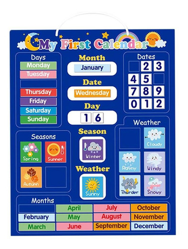 Conjunto De Calendario Para Niños, Juguetes De Aprendizaje