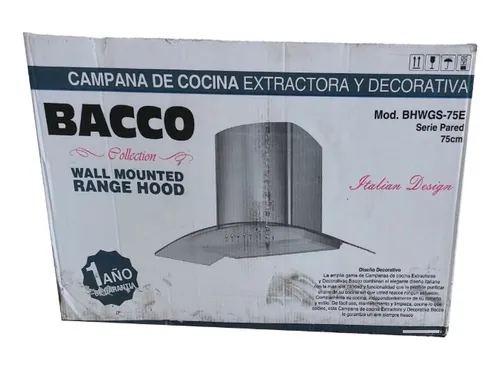 Campana Bacco 90 Cm Extractora Bhwgs-90E