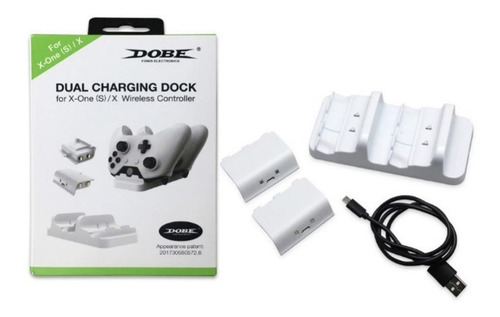 Imagen 1 de 7 de Estación De Carga Doble Para Mandos Xbox One S X+2 Baterias