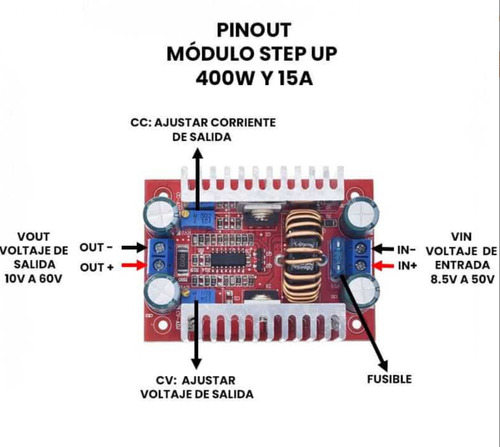 Modulo Elevador De Voltaje Booster De Voltaje 400w 15a