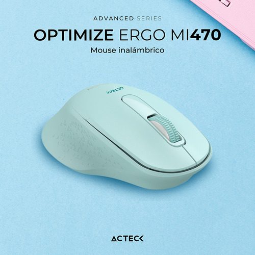 Mouse Acteck Ergo Mi470 1600dpi Inalambrico Usb 2.4 Ghz
