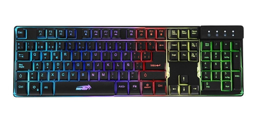 Teclado para pc QWERTY Sentey GS-5750 español españa negro mate con luz RGB